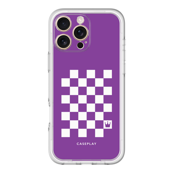 スリムプロテクションプレミアムケース［ Racing checkered flag Purple - レーシングチェッカーフラッグ パープル ］