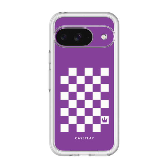 スリムプロテクションプレミアムケース［ Racing checkered flag Purple - レーシングチェッカーフラッグ パープル ］