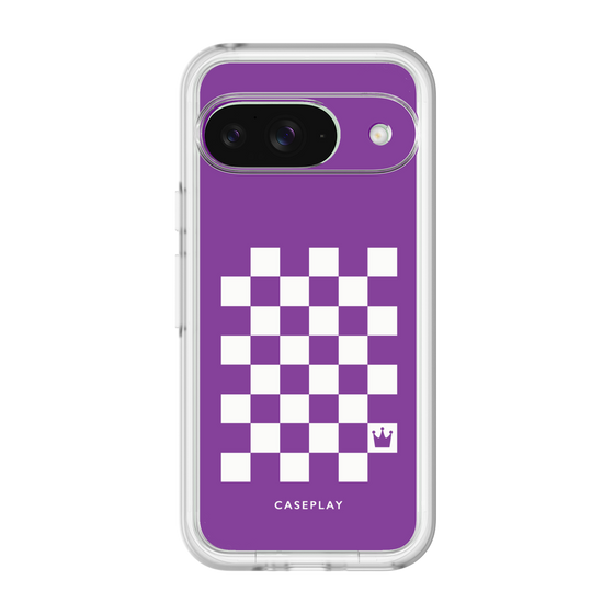 スリムプロテクションプレミアムケース［ Racing checkered flag Purple - レーシングチェッカーフラッグ パープル ］