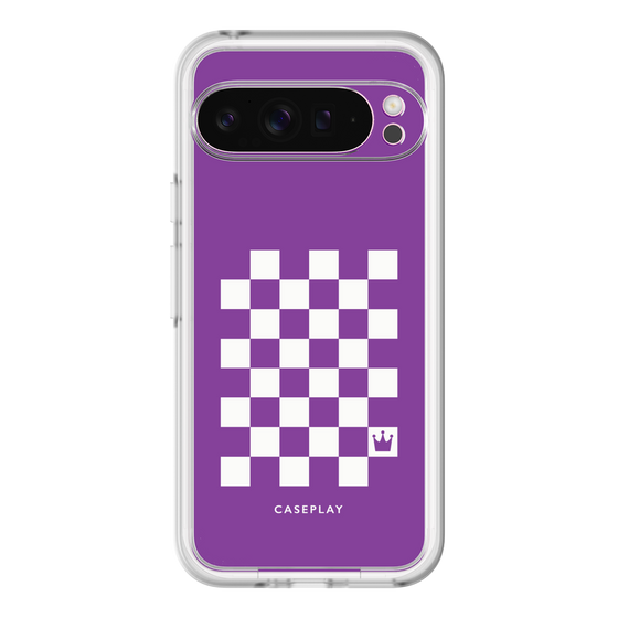 スリムプロテクションプレミアムケース［ Racing checkered flag Purple - レーシングチェッカーフラッグ パープル ］