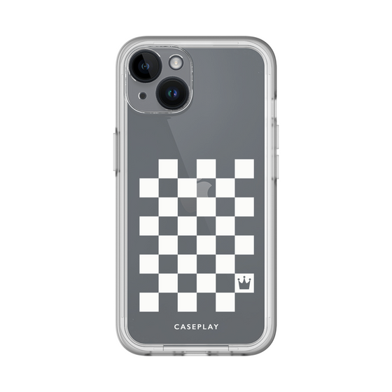 スリムプロテクションプレミアムケース［ Racing checkered flag White - レーシングチェッカーフラッグ ホワイト ］