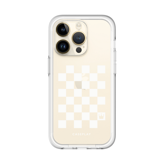 スリムプロテクションプレミアムケース［ Racing checkered flag White - レーシングチェッカーフラッグ ホワイト ］