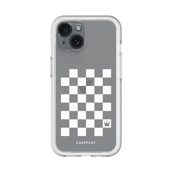 スリムプロテクションプレミアムケース［ Racing checkered flag White - レーシングチェッカーフラッグ ホワイト ］