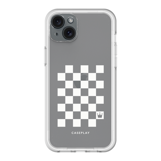 スリムプロテクションプレミアムケース［ Racing checkered flag White - レーシングチェッカーフラッグ ホワイト ］