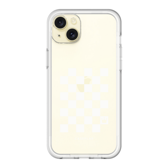スリムプロテクションプレミアムケース［ Racing checkered flag White - レーシングチェッカーフラッグ ホワイト ］