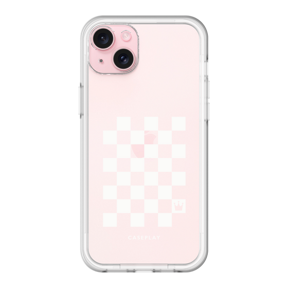 スリムプロテクションプレミアムケース［ Racing checkered flag White - レーシングチェッカーフラッグ ホワイト ］
