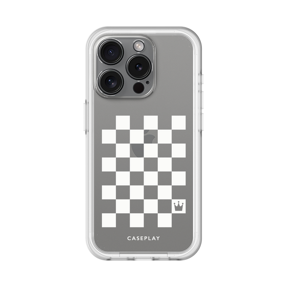 スリムプロテクションプレミアムケース［ Racing checkered flag White - レーシングチェッカーフラッグ ホワイト ］