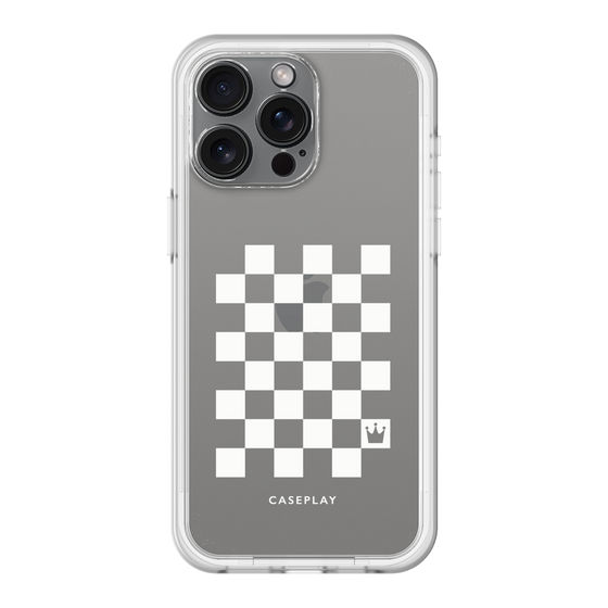 スリムプロテクションプレミアムケース［ Racing checkered flag White - レーシングチェッカーフラッグ ホワイト ］