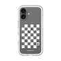 スリムプロテクションプレミアムケース［ Racing checkered flag White - レーシングチェッカーフラッグ ホワイト ］