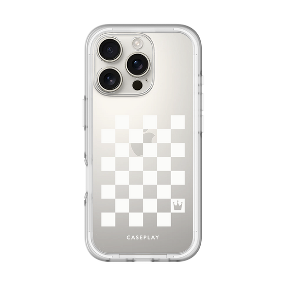 スリムプロテクションプレミアムケース［ Racing checkered flag White - レーシングチェッカーフラッグ ホワイト ］