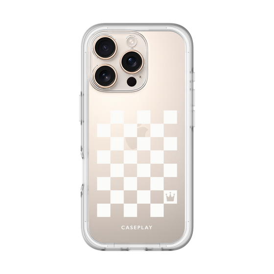 スリムプロテクションプレミアムケース［ Racing checkered flag White - レーシングチェッカーフラッグ ホワイト ］