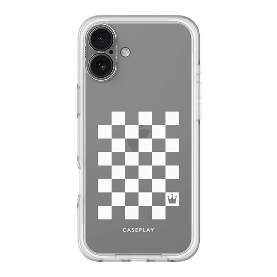 スリムプロテクションプレミアムケース［ Racing checkered flag White - レーシングチェッカーフラッグ ホワイト ］