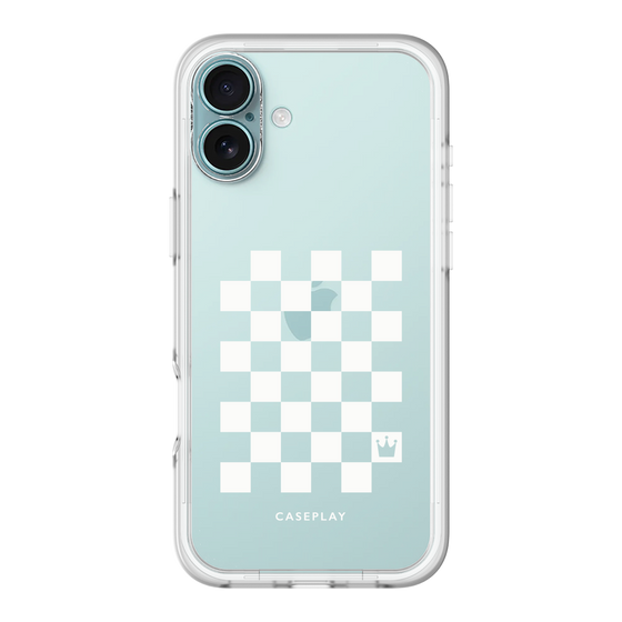 スリムプロテクションプレミアムケース［ Racing checkered flag White - レーシングチェッカーフラッグ ホワイト ］