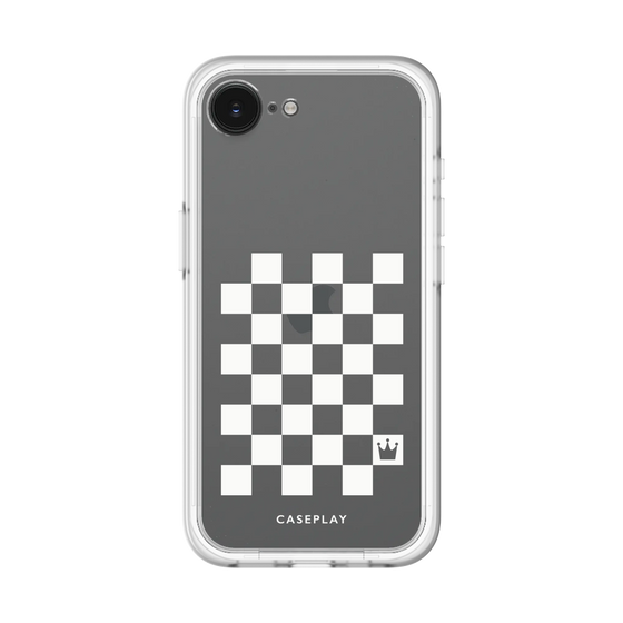 スリムプロテクションプレミアムケース［ Racing checkered flag White - レーシングチェッカーフラッグ ホワイト ］