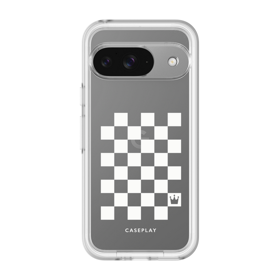 スリムプロテクションプレミアムケース［ Racing checkered flag White - レーシングチェッカーフラッグ ホワイト ］