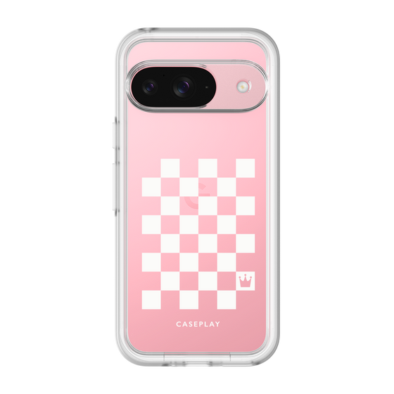 スリムプロテクションプレミアムケース［ Racing checkered flag White - レーシングチェッカーフラッグ ホワイト ］