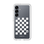 スリムプロテクションプレミアムケース［ Racing checkered flag White - レーシングチェッカーフラッグ ホワイト ］