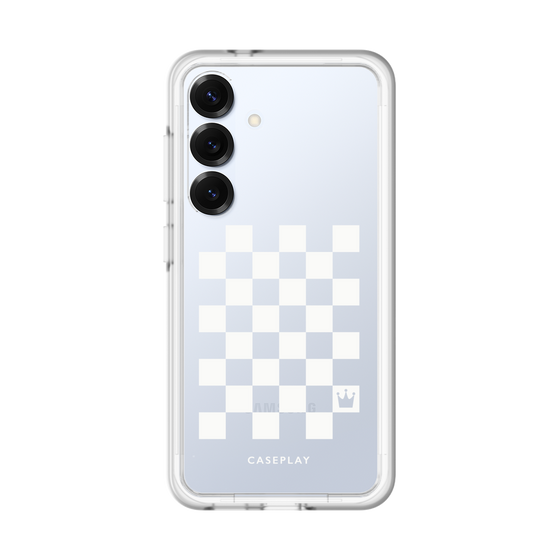 スリムプロテクションプレミアムケース［ Racing checkered flag White - レーシングチェッカーフラッグ ホワイト ］