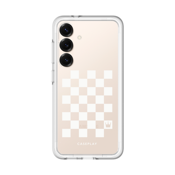 スリムプロテクションプレミアムケース［ Racing checkered flag White - レーシングチェッカーフラッグ ホワイト ］