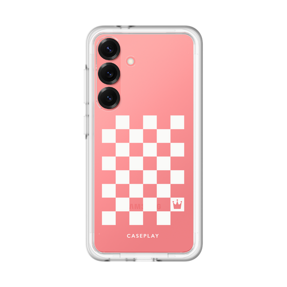 スリムプロテクションプレミアムケース［ Racing checkered flag White - レーシングチェッカーフラッグ ホワイト ］