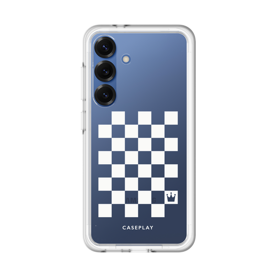 スリムプロテクションプレミアムケース［ Racing checkered flag White - レーシングチェッカーフラッグ ホワイト ］