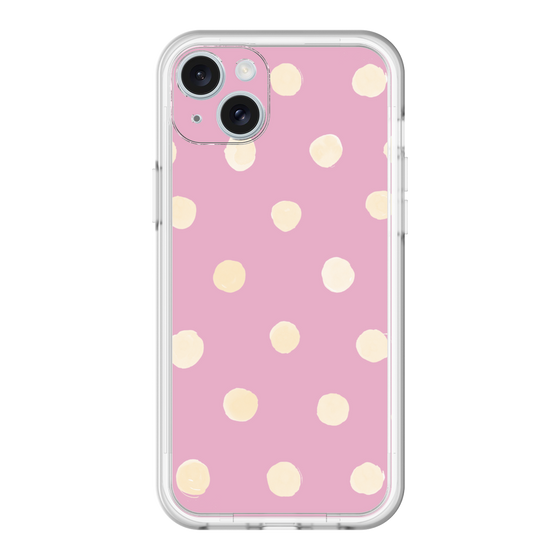 スリムプロテクションプレミアムケース［ 水彩ドット・レトロカラー - Pink ］