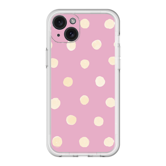 スリムプロテクションプレミアムケース［ 水彩ドット・レトロカラー - Pink ］