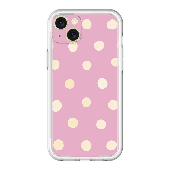 スリムプロテクションプレミアムケース［ 水彩ドット・レトロカラー - Pink ］