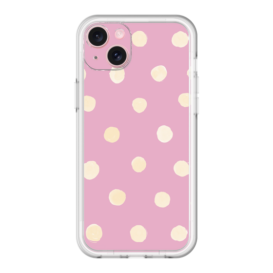 スリムプロテクションプレミアムケース［ 水彩ドット・レトロカラー - Pink ］