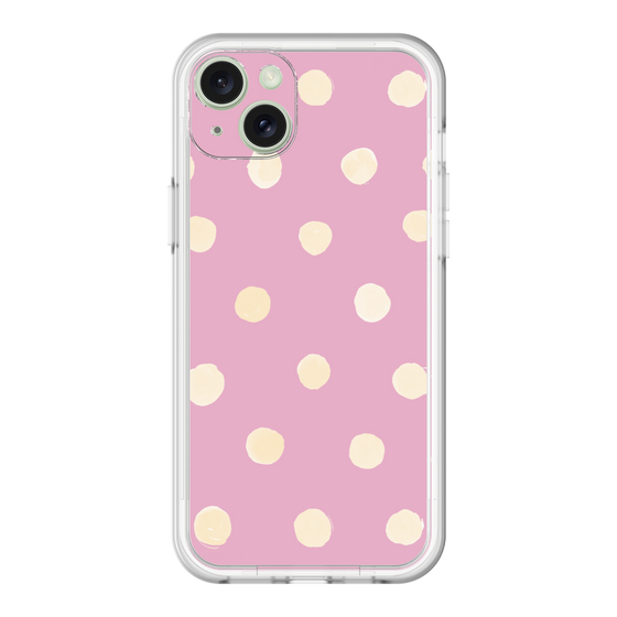 スリムプロテクションプレミアムケース［ 水彩ドット・レトロカラー - Pink ］