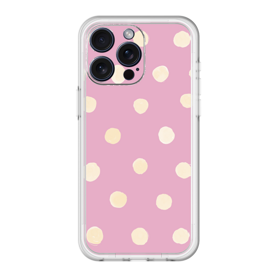 スリムプロテクションプレミアムケース［ 水彩ドット・レトロカラー - Pink ］