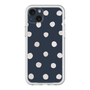 スリムプロテクションプレミアムケース［ 水彩ドット・レトロカラー - Navy ］