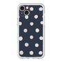 スリムプロテクションプレミアムケース［ 水彩ドット・レトロカラー - Navy ］