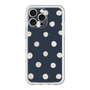 スリムプロテクションプレミアムケース［ 水彩ドット・レトロカラー - Navy ］