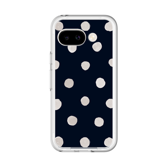 スリムプロテクションプレミアムケース［ 水彩ドット・レトロカラー - Navy ］