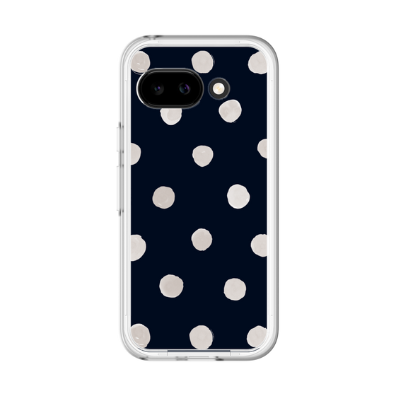 スリムプロテクションプレミアムケース［ 水彩ドット・レトロカラー - Navy ］