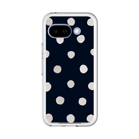 スリムプロテクションプレミアムケース［ 水彩ドット・レトロカラー - Navy ］