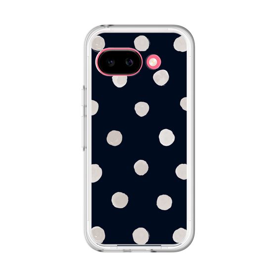 スリムプロテクションプレミアムケース［ 水彩ドット・レトロカラー - Navy ］