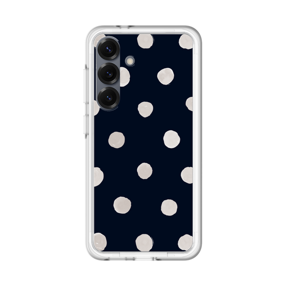 スリムプロテクションプレミアムケース［ 水彩ドット・レトロカラー - Navy ］
