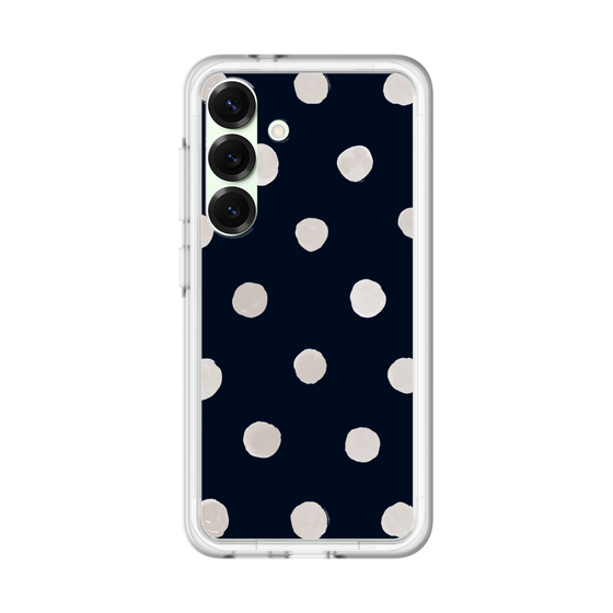 スリムプロテクションプレミアムケース［ 水彩ドット・レトロカラー - Navy ］