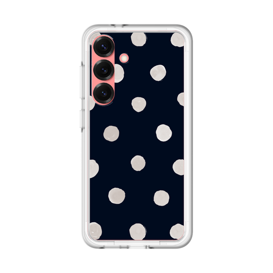 スリムプロテクションプレミアムケース［ 水彩ドット・レトロカラー - Navy ］