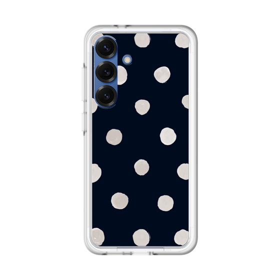 スリムプロテクションプレミアムケース［ 水彩ドット・レトロカラー - Navy ］