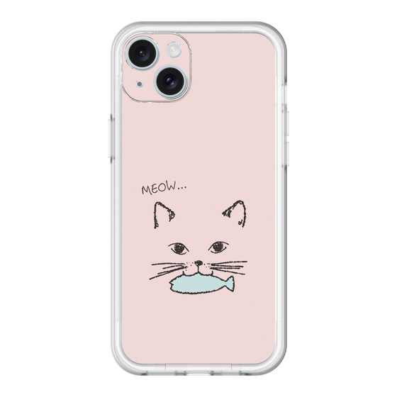 スリムプロテクションプレミアムケース［ 食いしん坊なねこ - Pink ］