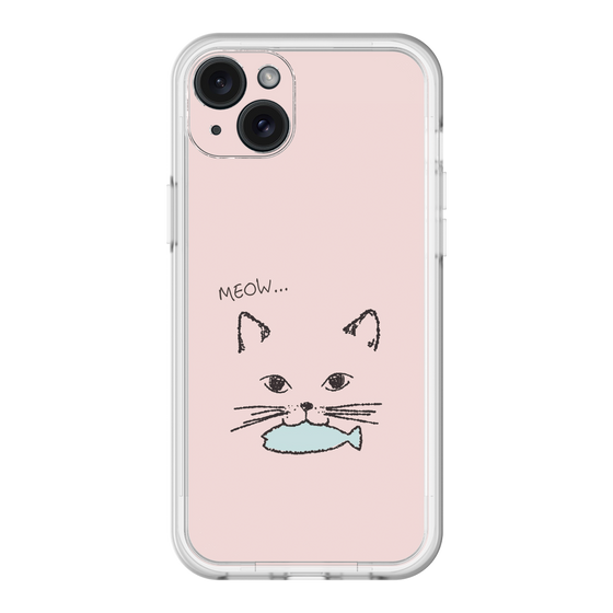 スリムプロテクションプレミアムケース［ 食いしん坊なねこ - Pink ］