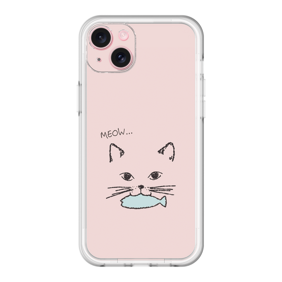 スリムプロテクションプレミアムケース［ 食いしん坊なねこ - Pink ］