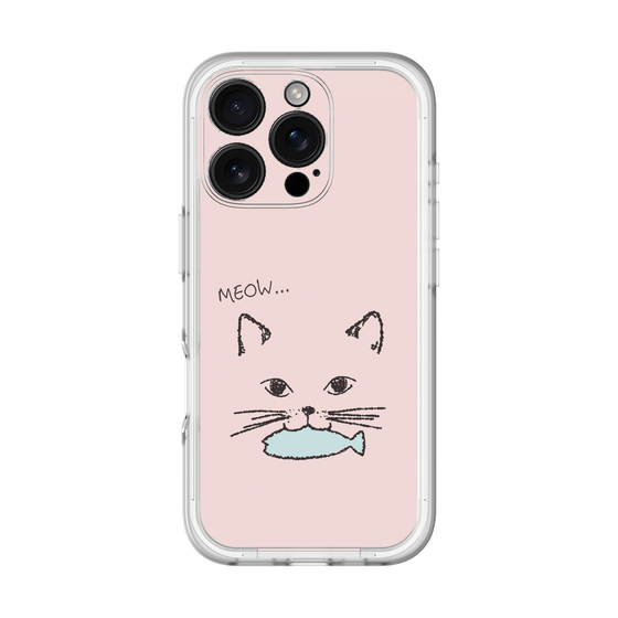 スリムプロテクションプレミアムケース［ 食いしん坊なねこ - Pink ］