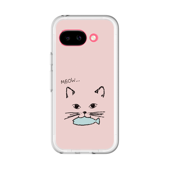 スリムプロテクションプレミアムケース［ 食いしん坊なねこ - Pink ］