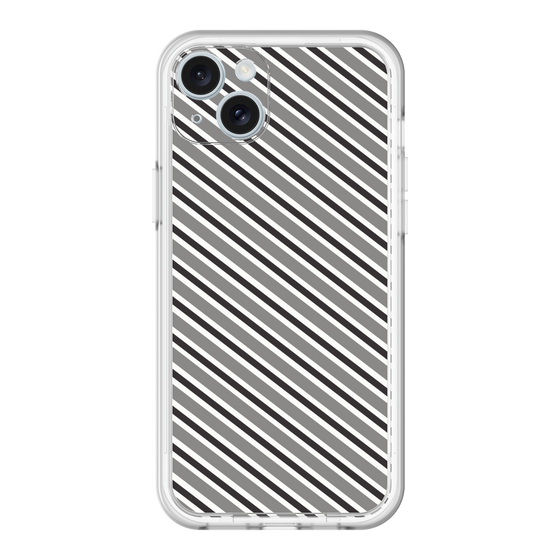 スリムプロテクションプレミアムケース［ Small Stripe - Gray × Black ］