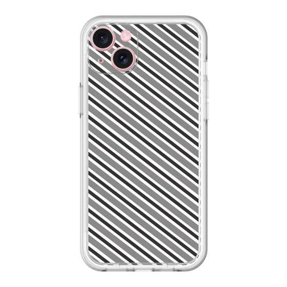 スリムプロテクションプレミアムケース［ Small Stripe - Gray × Black ］