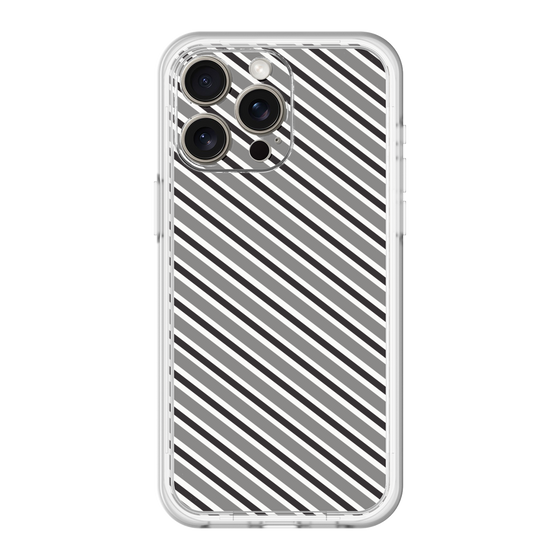 スリムプロテクションプレミアムケース［ Small Stripe - Gray × Black ］